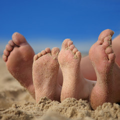 Happy feet on the beach