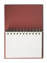 Red Notebook horizontal single blank page