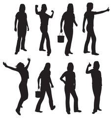 vector girl silhouette