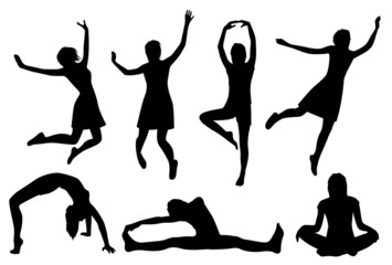 active people silhouette vector