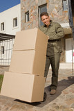 Delivery man with a trolley
