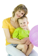 Happy mother and son