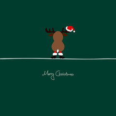 Standing Reindeer Santas Hat