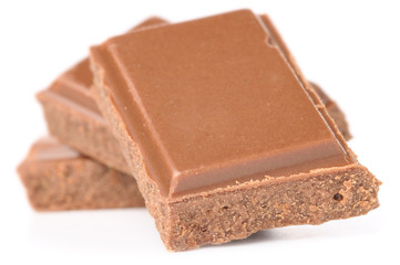 chocolate bars isolated on white