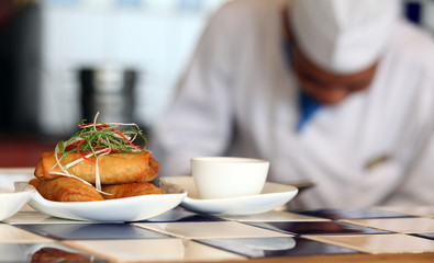sping roll asian food