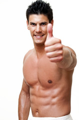 man with up inch