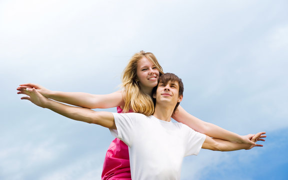 Couple holding hands