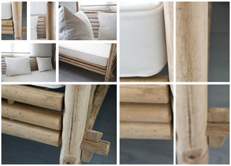 Fototapeta na wymiar composition canapé en bambous