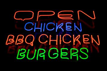 Fast food neon sign