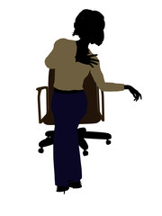 Female Executive Sitting On An Office Chair Illustration