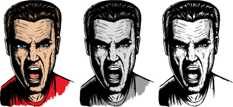 Yelling dude in three different versions.