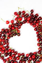 Fresh red cherries.