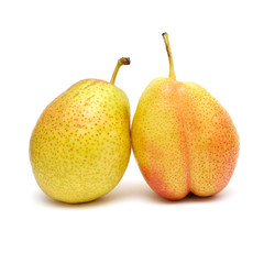 ripe pears isolated on the white