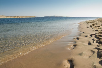 Empty sandy beach.