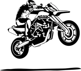 Poster de jardin Moto MOTO EN SAUT