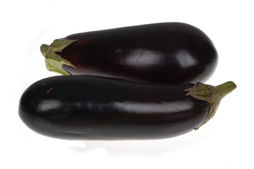 shiny fresh eggplant on a white background