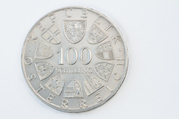 Vorderseite einer 100 Schillingmünze aus dem Jahr 1979