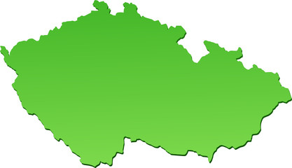 Carte de la république Tchèque verte (détouré)