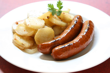Sausages and Fried Potatoes