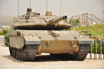 Merkava-4 Israeli battle tank in Latrun museum. 
