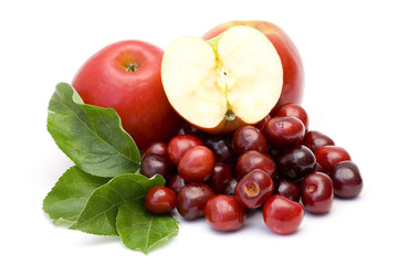red apples and cherries