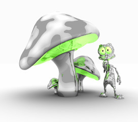 alien and mushrooms