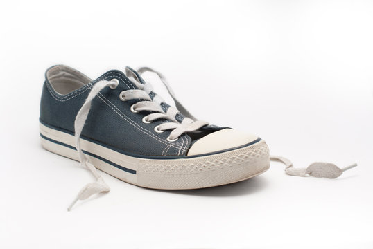 blue walking shoe