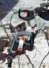 Hammer drills in concrete brick