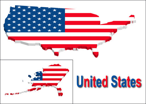 United states territory with flag texture.