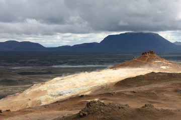 Fototapeta na wymiar Iceland - volcanic landscape in Namafjall