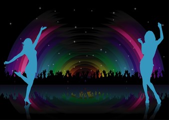 Rainbow Dance Party - background illustration