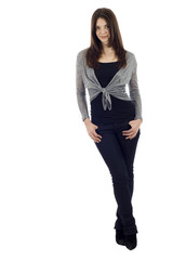 Full length young business woman standing