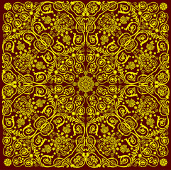 traditional yellow floral background
