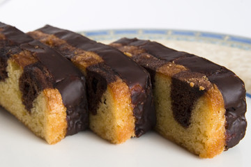 chocolate en el bizcocho