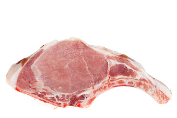 isoliertes rohes Schweinekotelett