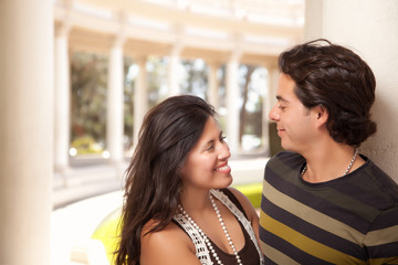 Attractive Hispanic Couple Portrait Outdoors