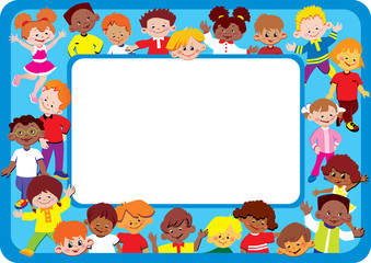 Kids frame. Place for your text. Happy childhood.