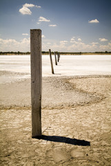 Dry salt lake in rural Australia