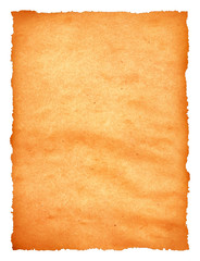 A patch of old parchment with jagged edges.