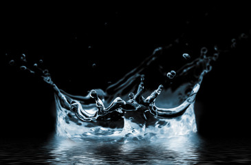 water splash isolated on black - 23625034
