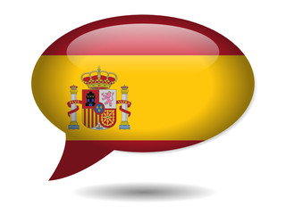 Fototapeta premium Spanish Flag Speech Bubble Icon (Spain España Web Button)