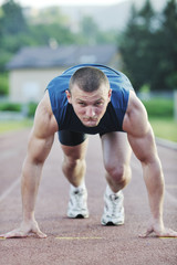 young athlete on start