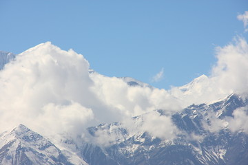 Himalaya and Cloud and Blue Sky