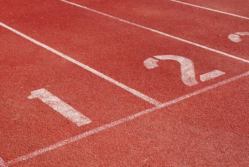 Running track starting line