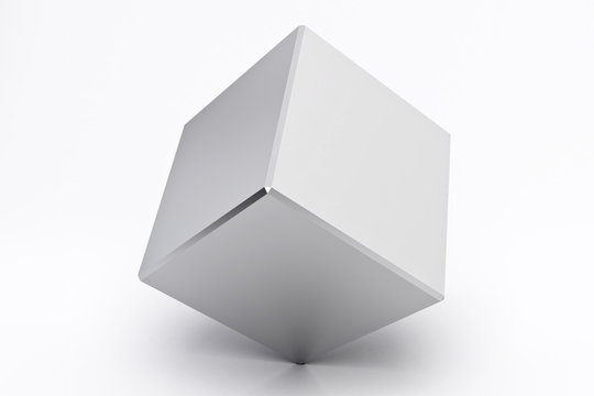 Silver empty cube
