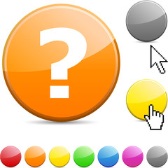 Question glossy button.