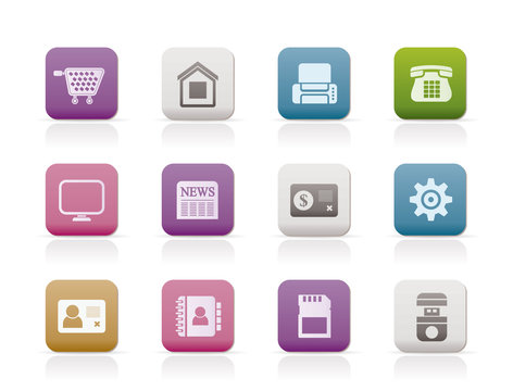 Business, office and website icons - vector icon set