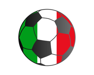 Fahne von Italien und Fußball