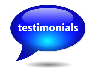 TESTIMONIALS Speech Bubble Icon (web button marketing business)