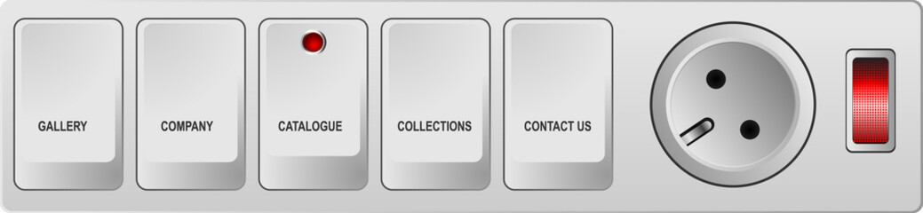 Editable website buttons template in forte electric switches wit